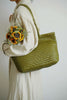Handwoven Basket Tote Bag | Vegetable-Tanned Italian Cowhide Hand-Carry Bag | Minimalist Summer Commuter Style