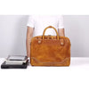Men’s Crazy Horse Leather Briefcase | Handmade Vintage Full Grain Cowhide Shoulder & Handbag | 15” Laptop Business Messenger Bag