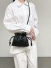 Elegant Cowhide Leather Tote Bag for Women with Drawstring Closure