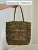 Handwoven Leather Tote Bag | Full Grain Cowhide Open Weave Shoulder Bag | Large Basket Tote | Boho Leather Handbag