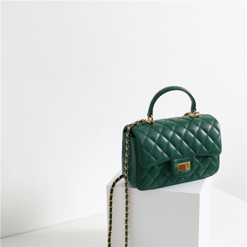 Quilted Sheepskin Leather Crossbody Bag, Classic Flap Bag Genuine Leather Shoulder Bag, Minimalist Quilted Evening Bag, Chain Leather Designer Inspired Bag - Alexel Crafts