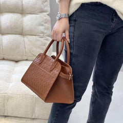 Sheepskin Leather Woven Bag, Women Lambskin Leather Handbag, Luxury Designer Bag, Italian Leather Classic Crossbody Bag, Minimalist Leather Purse - Alexel Crafts
