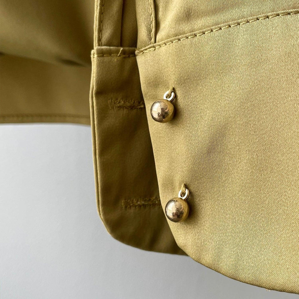 Timeless V-neck Satin Woven Blouse, Silk Satin Long Sleeves Shirt, Women Smart Casual Silky Top, Green Sleeve Blouse, Any Occassion, Gift - Alexel Crafts