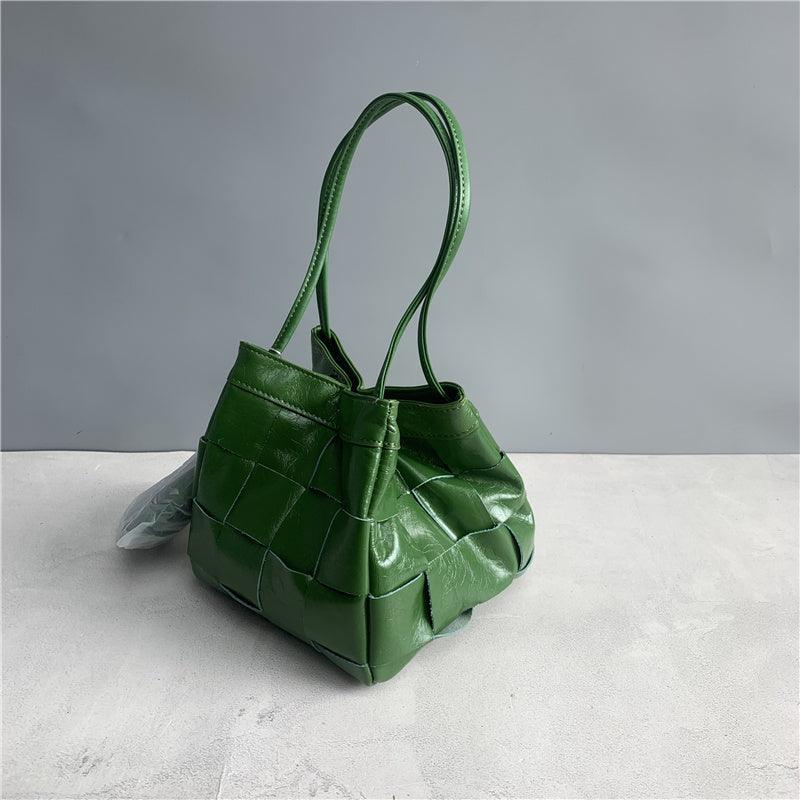 Women's Soft Luxurious Calfskin Leather Handwoven Bucket Shoulder Bag, Crossbody Bag - Alexel Crafts