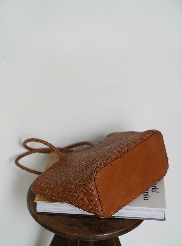 Woven leather bag, handmade full grain leather bag, Minimalist women's Bag, Handbag, Soft Leather Tote, Daily Bag, Gift for Her - Alexel Crafts