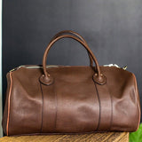 17-inch Hunter Black Brown Leather Weekend Bag, Women Leather Duffle Bag, Mens Travel Bag, Carry-On Bag, Leather Luggage, Leather Gym Bag, Brown