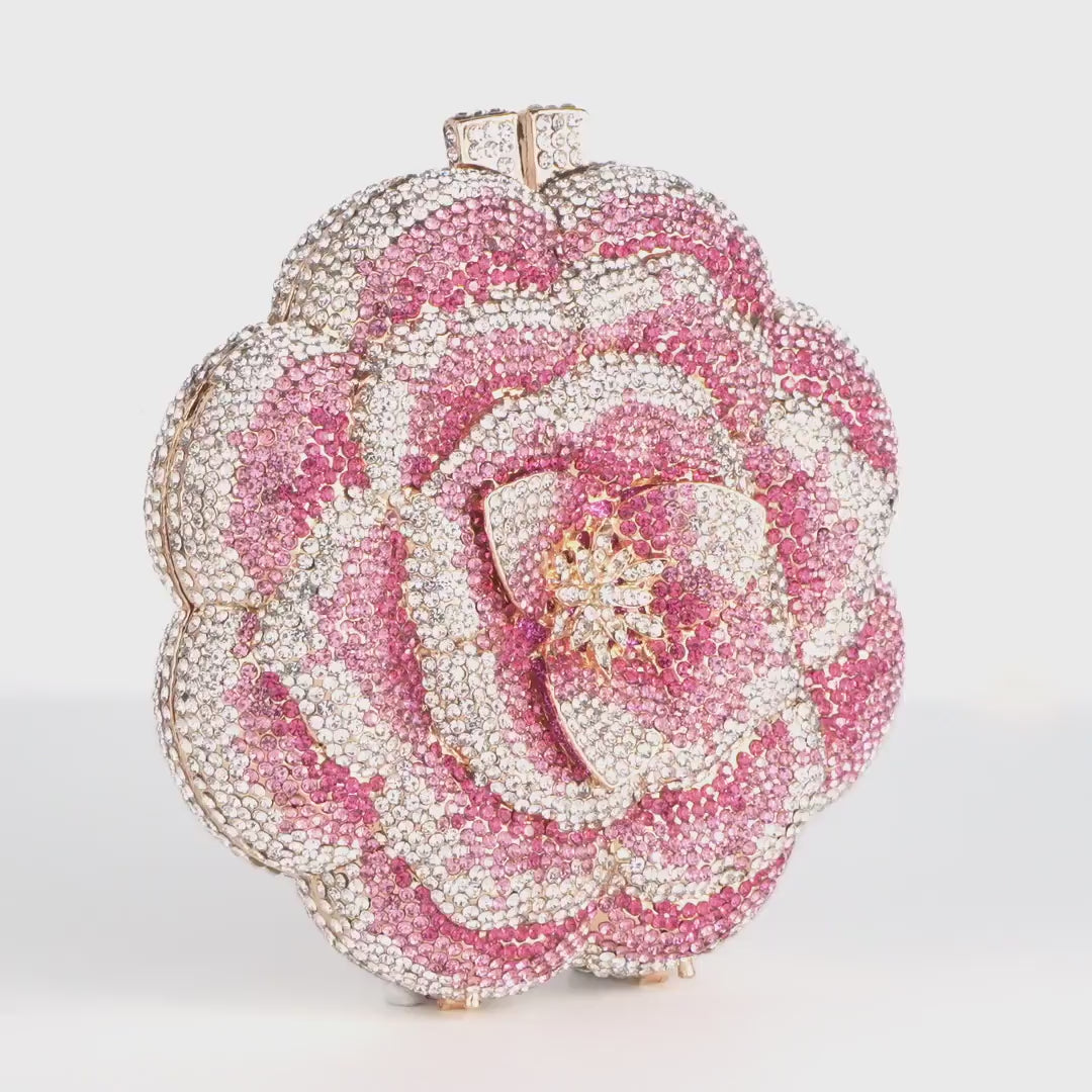 Bridal Wedding Clutch, Handcrafted Flower Clutch Bag Rhinestone Floral Party Bag, Floral Crystal Rhinestone Shoulder Bag, Luxury Evening Bag