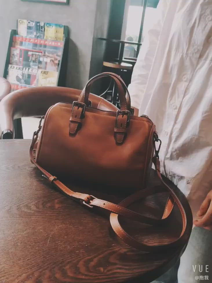 leather boston bag