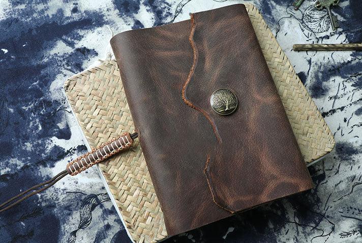 A6 Vintage Creative Design Diary, Leather Sketchbook, Note Book, Leather Journal - Alexel Crafts