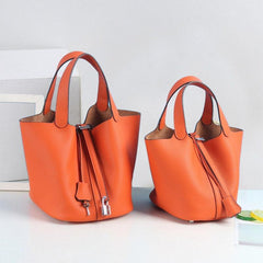 Genuine Leather handbag, Women Leather Bucket Bag, Top Handle Purse, Luxury Bag, Designer Bag, Gift for Her