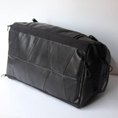 Black Leather Duffel Bag Women, Mens Leather Luggage Bag, Converse Backpack Weekender Bag, Unisex Travel Bag, Lifestyle Bag