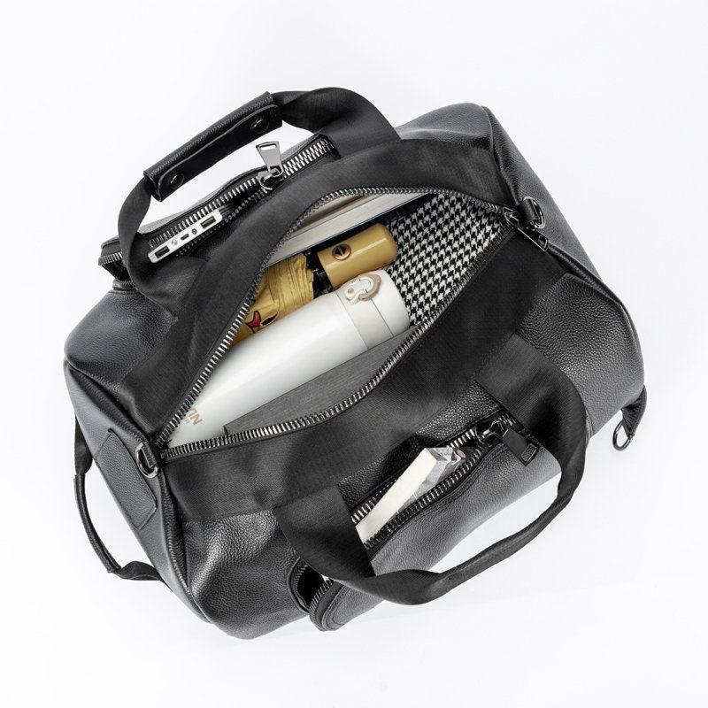 Black Leather Duffel Bag Women, Mens Leather Luggage Bag, Converse Backpack Weekender Bag, Unisex Travel Bag, Lifestyle Bag