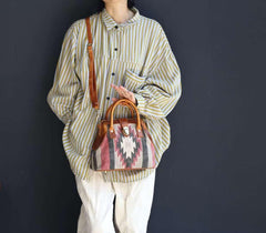 Bohemian Leather Doctor Bag, Multicolour Bag, Carpet Shoulder Bag, Turkish Kilim Bag, Rug Bag, Handmade Clothing, Gift For Her