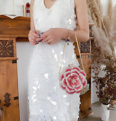 Bridal Wedding Clutch, Handcrafted Flower Clutch Bag Rhinestone Floral Party Bag, Floral Crystal Rhinestone Shoulder Bag, Luxury Evening Bag