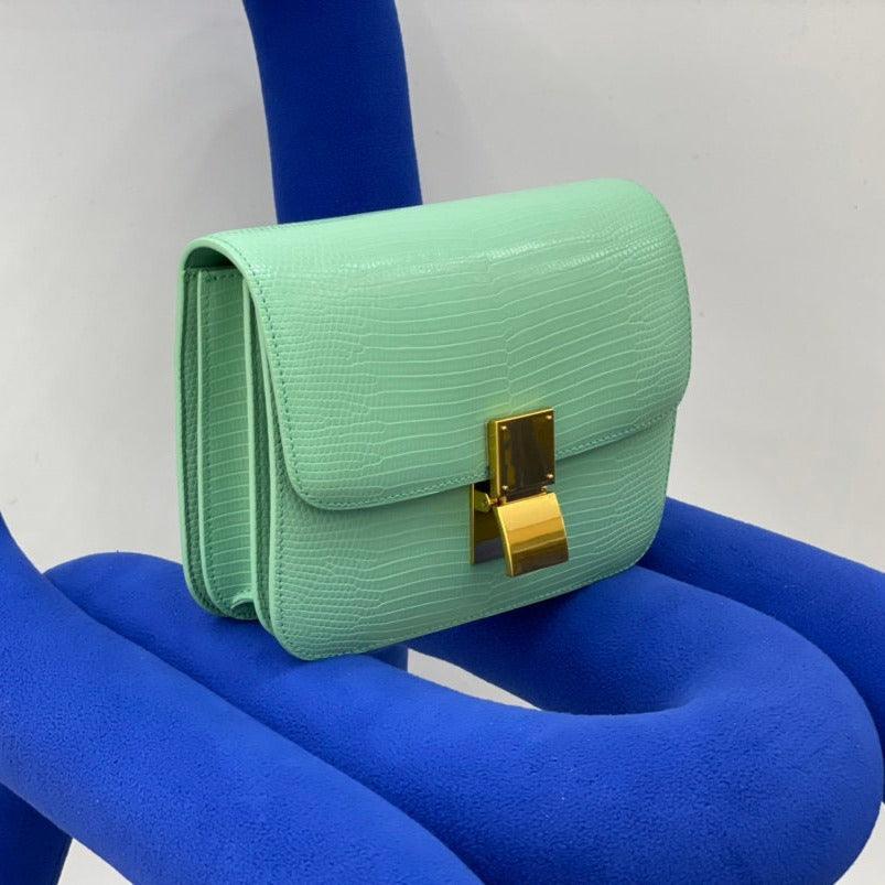 Calfskin Leather Bag, Italian Leather Box Bag, Designer Bag, Classic Crossbody Bag, Shoulder Bag, Minimalist Genuine Leather Purse