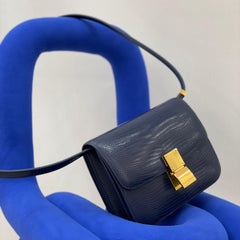 Calfskin Leather Bag, Italian Leather Box Bag, Designer Bag, Classic Crossbody Bag, Shoulder Bag, Minimalist Genuine Leather Purse