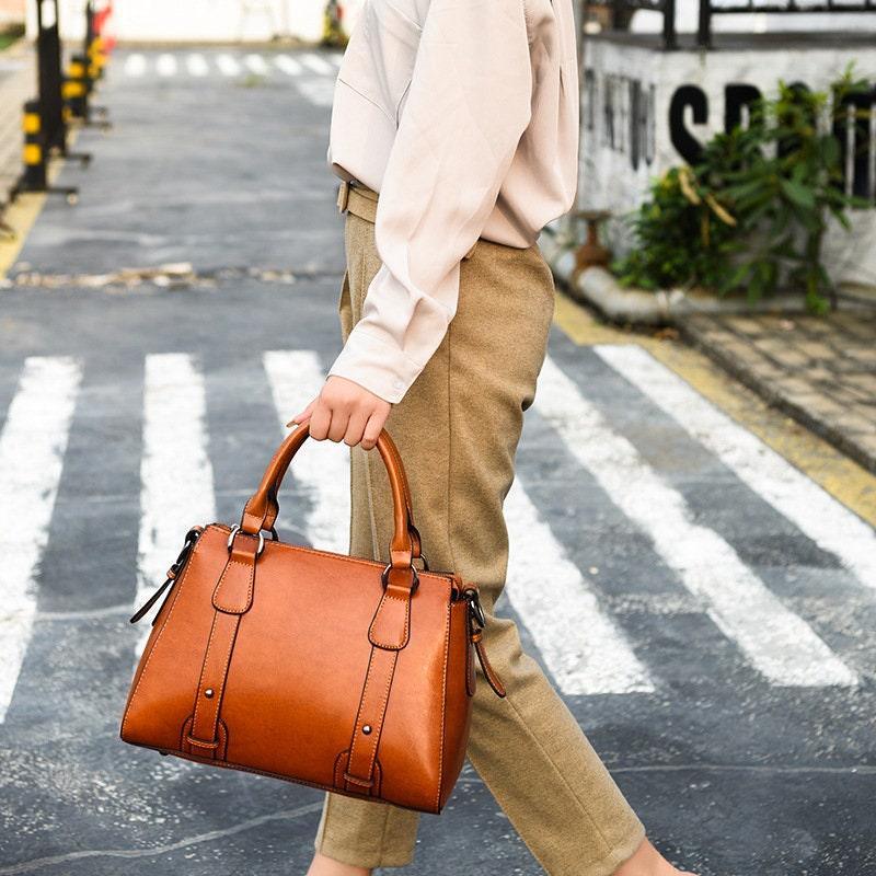 Classic Genuine Leather Shoulder Bag Brown, Black Everyday Bag, Minimalist Bag, Iconic Crossbody Bag, Eternal Fashion Bag, Birthday Gift