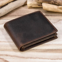 Classic Men's Full Grain Leather Wallet, Leather Coins Purse, Unisex Bifold Wallet, Great Gift Idea for Men Best Man Groomsmen Father's Day