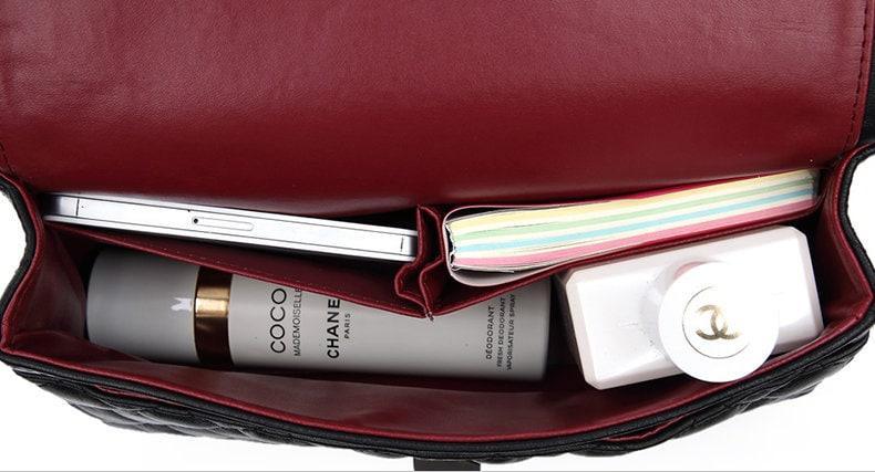 Classic Style XL Camellia Genuine Leather Shoulder Bag, Minimalist Bag, Iconic Black Crossbody Bag, Quilted Elegant Bag, Eternal Fashion Bag