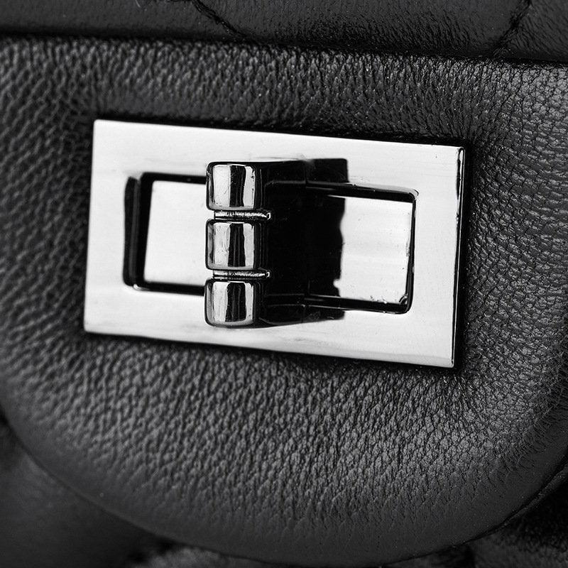 Classic Style XL Camellia Genuine Leather Shoulder Bag, Minimalist Bag, Iconic Black Crossbody Bag, Quilted Elegant Bag, Eternal Fashion Bag