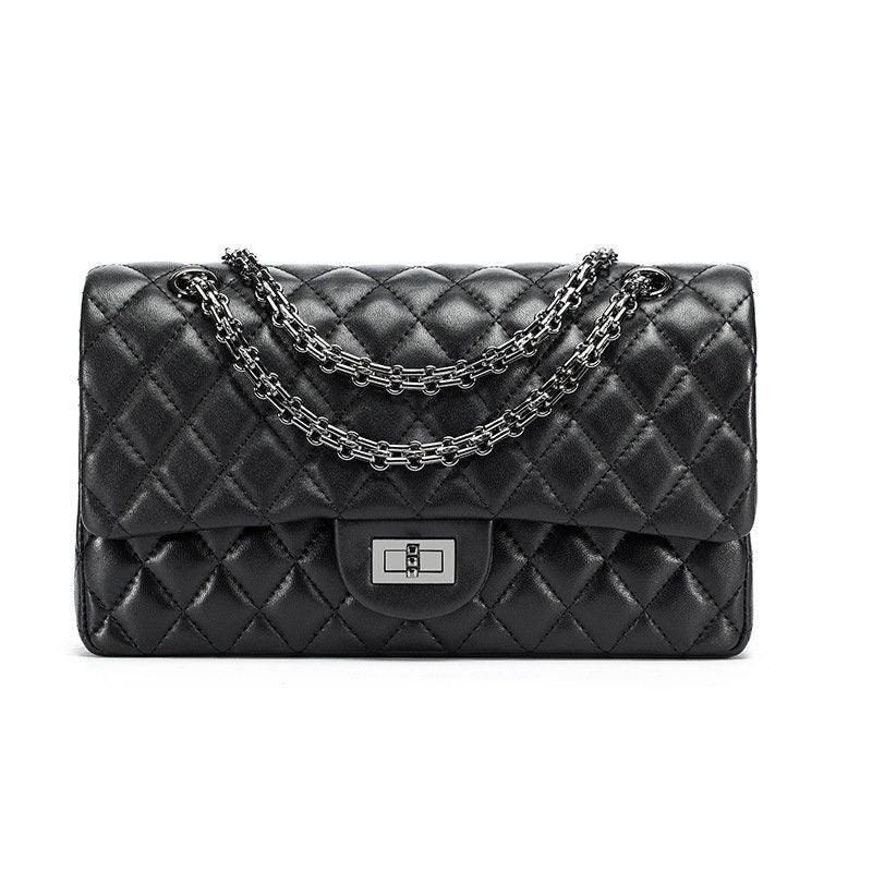 Classic Style XL DIAMONDS Genuine Leather Shoulder Bag, Minimalist Bag, Iconic Black Crossbody Bag, Quilted Elegant Bag, Eternal Fashion Bag