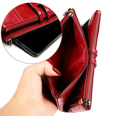 Cowhide Leather Wallet For Women, Ladies Fashion Leather Purse, Anti Theft Valentines Day Gift For Her