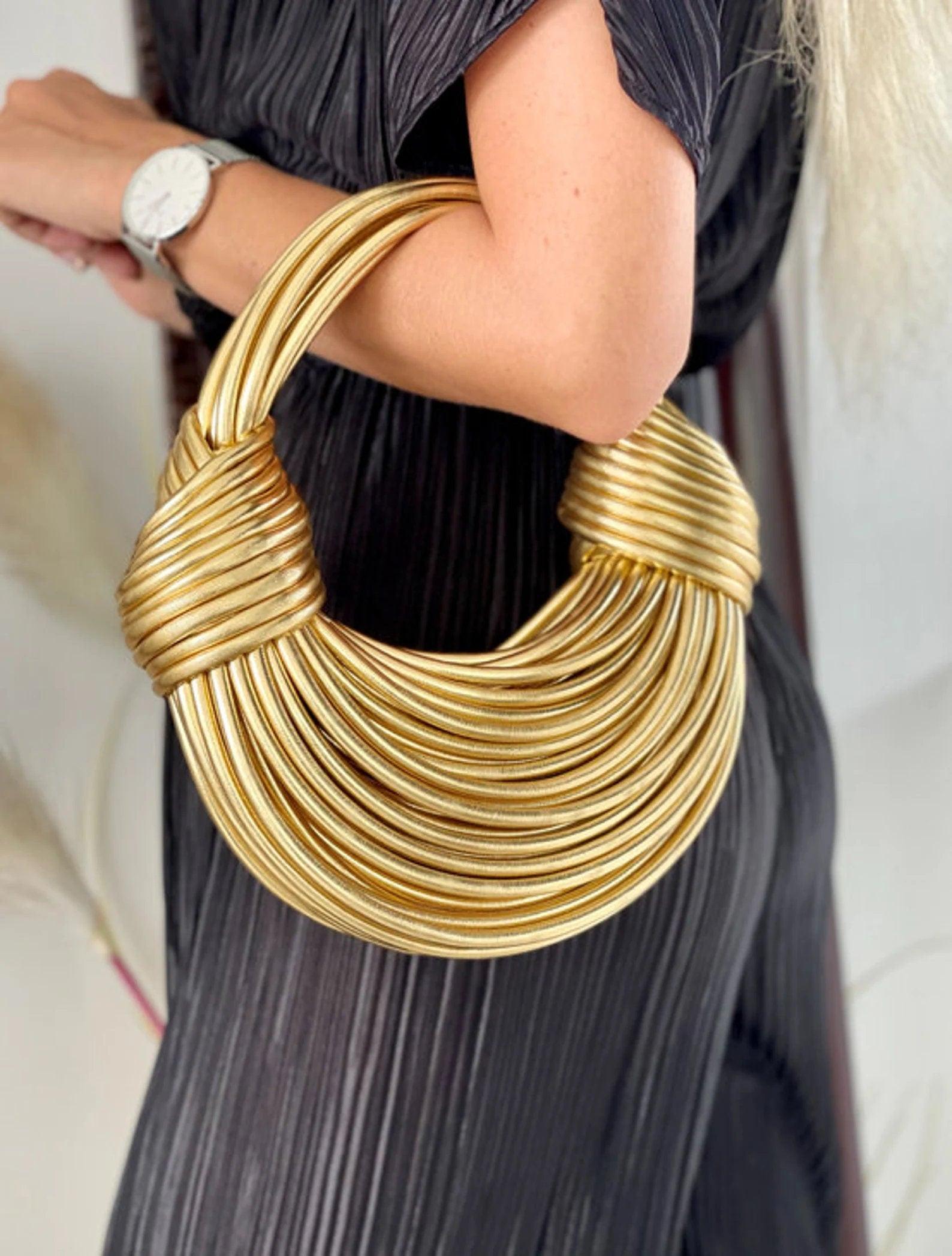 Double Knot Bag, Handcrafted Genuine Leather, Fashion Bags, Luxury Wedding Handbag, Special Occasion Event Bag, Hobo Bag, Bottega Veneta