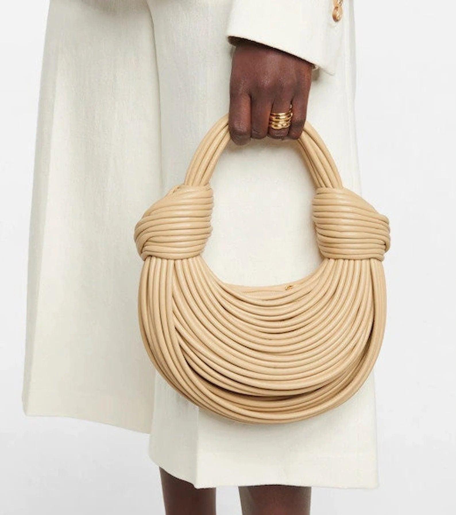Double Knot Bag, Handcrafted Genuine Leather, Fashion Bags, Luxury Wedding Handbag, Special Occasion Event Bag, Hobo Bag, Bottega Veneta