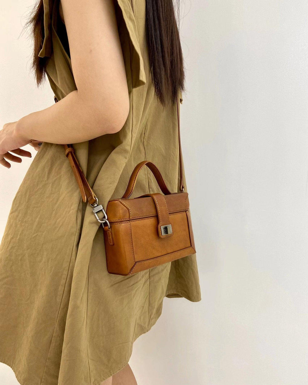 Handcrafted Calfskin Leather Classic Box Bag, Women's Leather Box Shoulder Bag, Designer Bag, Classic Crossbody Bag, Shoulder Bag