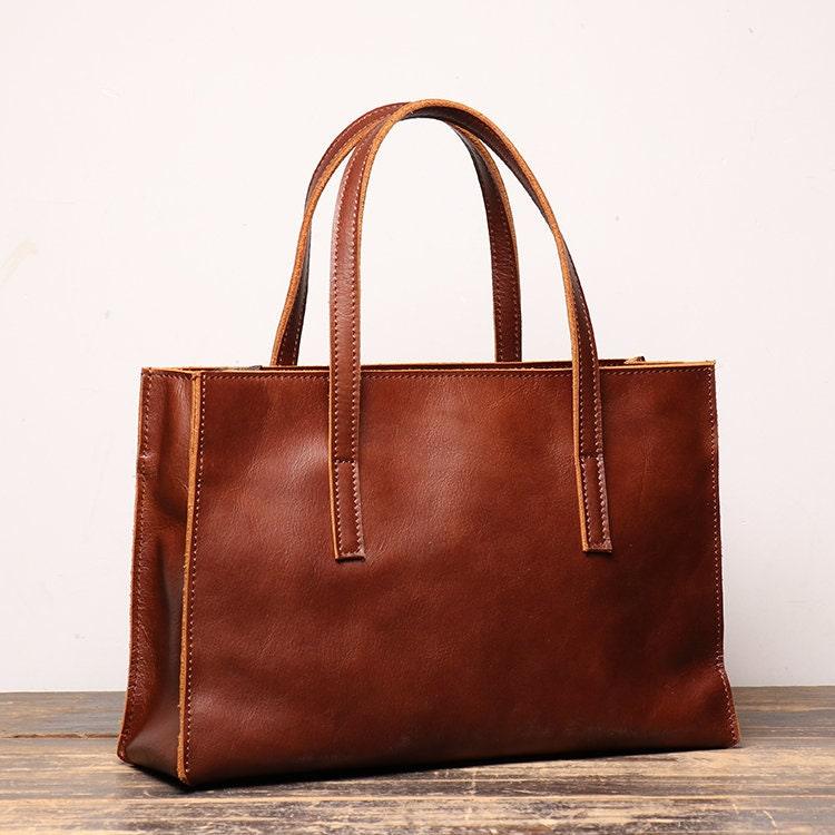 Full Grain Leather Handcrafted Shoulder Bag, Large Minimalist Leather Tote Bag, Crossbody Bag, Everyday Bag, Leather Laptop Bag, Unisex Bag