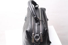 Genuine Leather Handbags | Fashion Black Leather Bags | Boston One-Shoulder Portable Ladies Bag Two Size Available