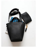 Genuine Leather Minimalist Bucket Bag | Fashion Leather Shoulder Bag | Lady Chic Leather Purse | Gift For Her