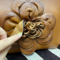 Hand-Carved Leather Handbag, Leather Carving Shoulder Bag Anniversary Gift With Women Flowers Bag for Her Christmas Gift Bridesmaid Gift