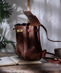 Handcrafted Brown Shoulder 3 in 1, Convertible Backpack, Full Grain Leather Shoulder Bag, Crossbody With Long Strap, Women Backpack Bag