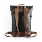 Handcrafted Leather 15" Inch Backpack, Men Leather Rucksack College Roll Top Backpack, Gift Him Birthday, Women Brown Laptop Bag