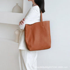 Handcrafted Leather Tote Bag, Full Grain Leather Large Tote Bag, Birthday gift for her, Caramel Colour