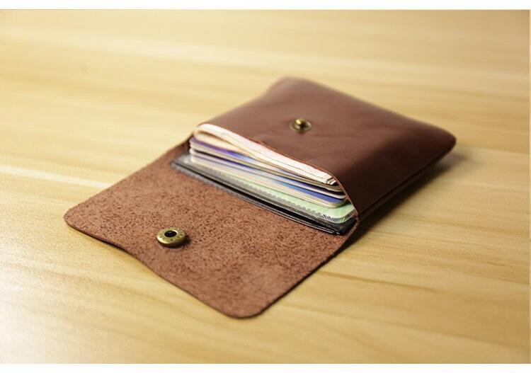 Handcrafted Minimalist leather wallet for men, card holder women, slim wallet, men's wallet, women's wallet, Classic coin purse gift #4