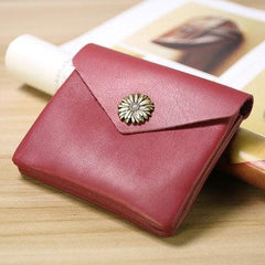 Handcrafted Minimalist Leather Wallet for Women, Fashion Card Holder, Grain Leather Slim Wallet, Women's Wallet, Classic Coin Purse Gift