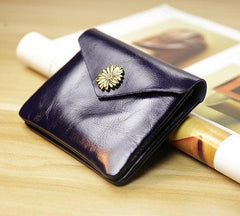 Handcrafted Minimalist Leather Wallet for Women, Fashion Card Holder, Grain Leather Slim Wallet, Women's Wallet, Classic Coin Purse Gift