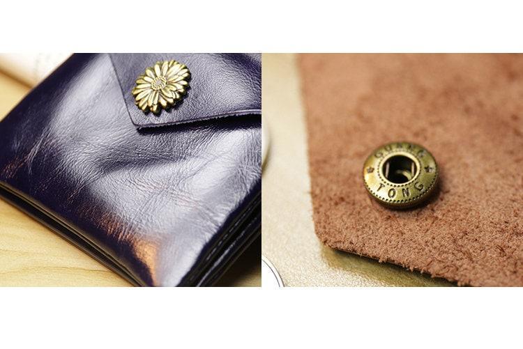 Handcrafted Minimalist Leather Wallet for Women, Fashion Card Holder, Grain Leather Slim Wallet, Women's Wallet, Classic Coin Purse Gift