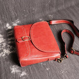 Handcrafted Red Shoulder Leather Bag, Crossbody Purse, Womens Leather Purse, Red leather bag, Woman leather messenger bag - Mother day gift