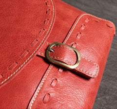 Handcrafted Red Shoulder Leather Bag, Crossbody Purse, Womens Leather Purse, Red leather bag, Woman leather messenger bag - Mother day gift