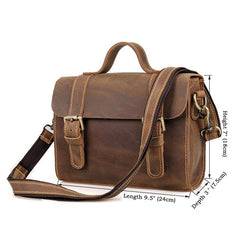 Handcrafted Vintage Style Brown Leather Shoulder Bag, Messenger Bag - Alexel Crafts