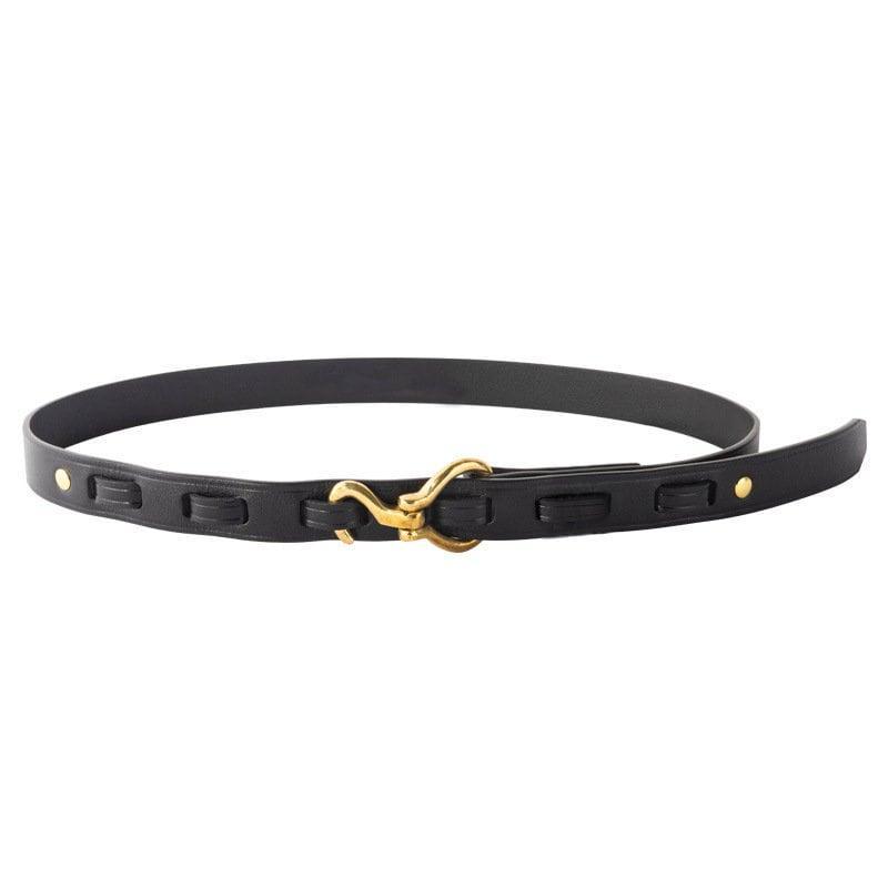 Handcrafted Women Leather Retro Black Belt, Women Chic Belt, Skinny Design Belt, Gift for Her, Made from Real Genuine Leather
