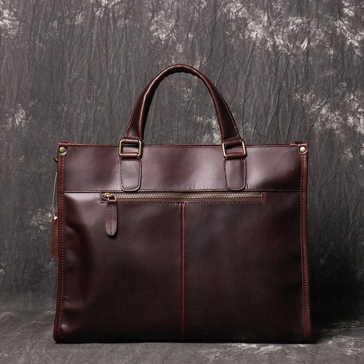 Handmade Full Grain Leather Messenger Bag, Mens Retro Leather Briefcase, Women Leather Laptop Bag, Large Satchel Crossbody Shoulder Bag Gift