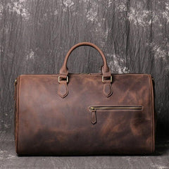 Handmade Leather Duffle Bag, Black/Tan/Coffee Large Travel Bag, Mens/Women's Leather Weekender Bag, Overnight Bag Full Grain Leather Holdall