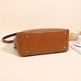 Full-Grain Leather Handbag with Zipper, Vintage Brown Leather Shoulder Bag, Work Bag, Gift for Her, Leather Mothers Day Gift for Her