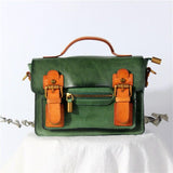 Small Purse Vegetable Tanned Leather, Original Crossbody Handmade Handbag, Luxury Leather bag, Veg Leather Shoulder Bag, Gift For Her, Green