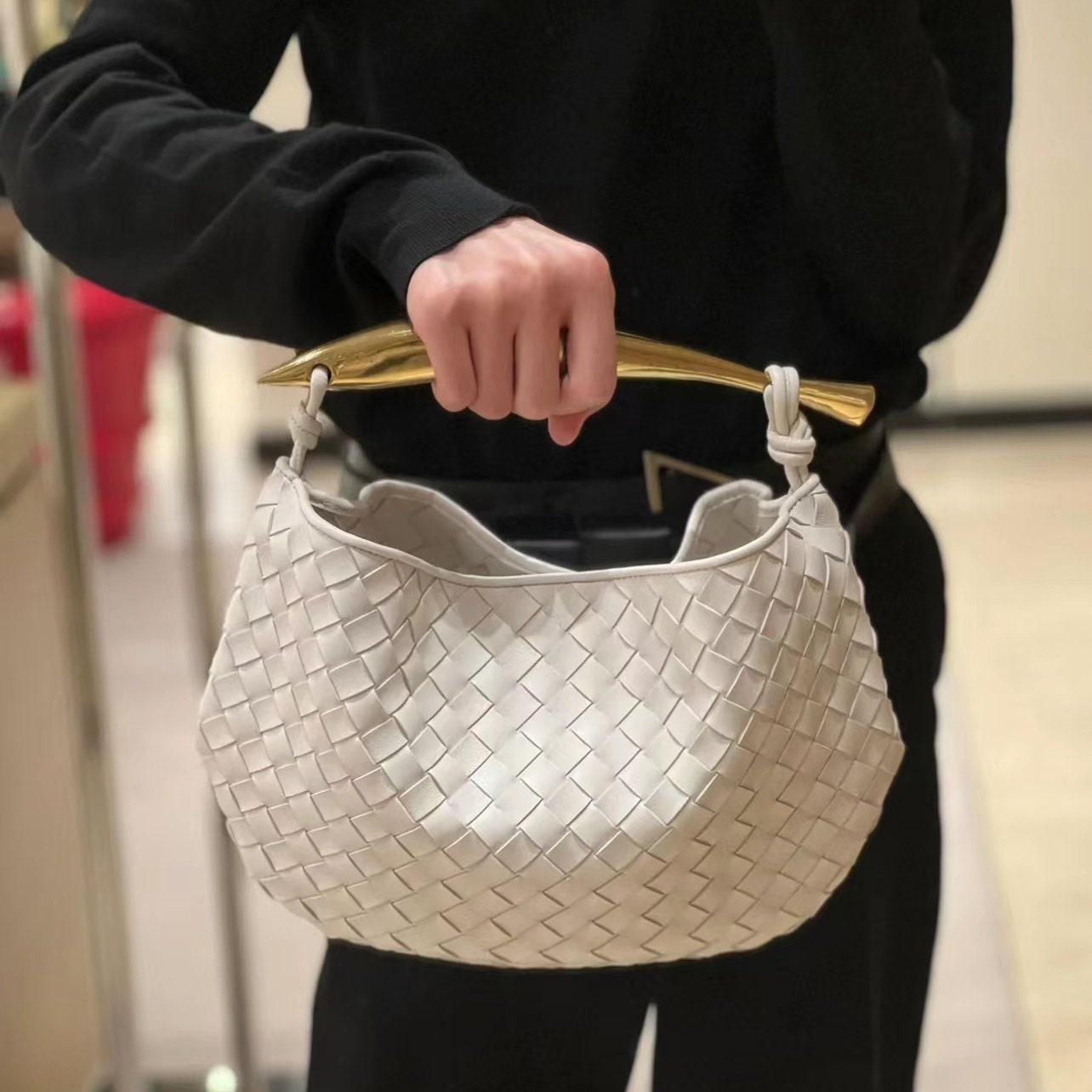 Sardine Top Handle Bag, Lambskin Leather Bag, Knotted Intrecciato Woven Handbag, Daily Fashion Lady Designer Bag, Clutch bag, Evening Bag