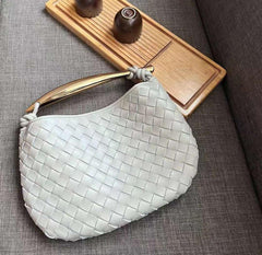 Sardine Top Handle Bag, Lambskin Leather Bag, Knotted Intrecciato Woven Handbag, Daily Fashion Lady Designer Bag, Clutch bag, Evening Bag